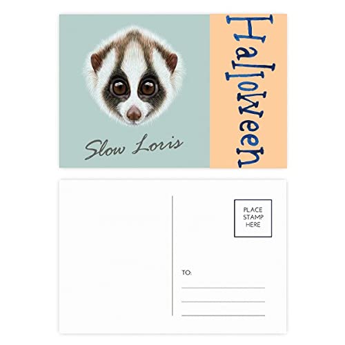 Cartes postales d'Halloween avec loris pour vos invitations de fête d'automne