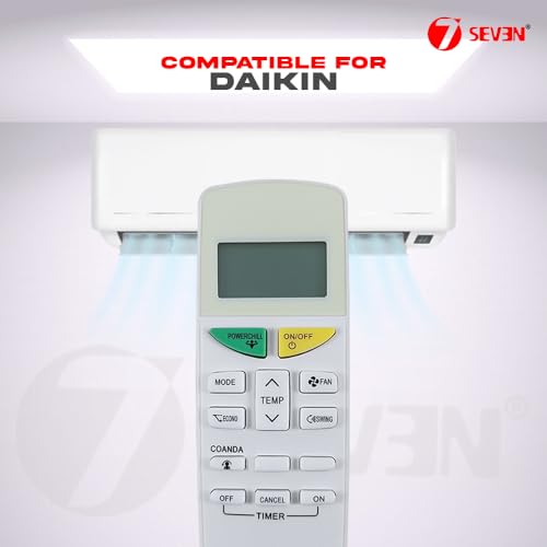 Image of 7SEVEN Compatible with Daikin AC Remote Control ARC484A4 Model 132G Suitable for Split and Window 1 1.5 2 Ton Air Conditioner Remote - Match Each Key by Key Exactly with existing AC Remote Function
