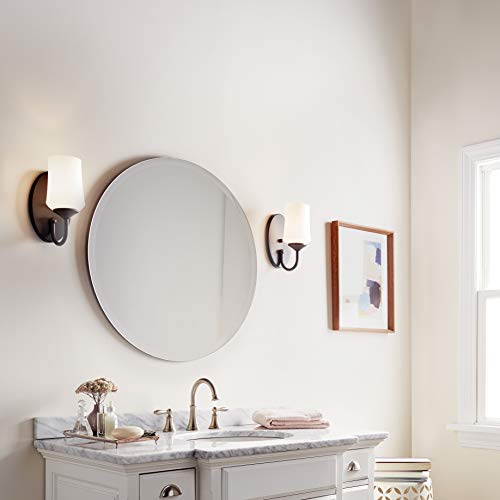Kichler Aubrey 10.75" 1 Light Wall Sconce With Satin Etched Cased Opal In Olde Bronze® #TOP2