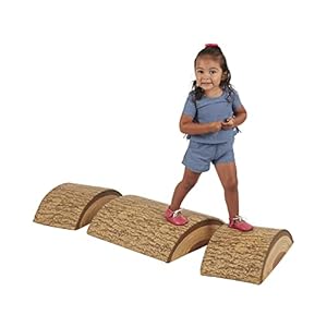 ECR4Kids SoftZone Tree Log Climber Set, Balance Builders, Chocolate, 3-Piece