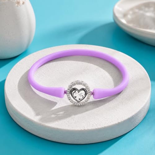 Image of Sterling Silver 925 Bracelet for Women, Rhodium Polished, Silicon Band, Everyday Wear
