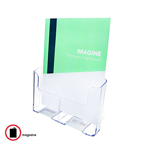 Deflecto Single Compartment Literature Holder, Countertop Or Wall Mount, Magazine Size, Clear, 9-1/4"W X 10-3/4"H X 3-3/4"D (77001) #TOP3