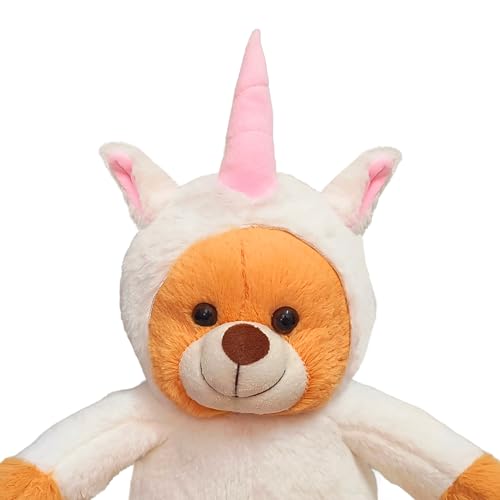 Image of SARO Soft Teddy Bear with Converitible Head Design|Colour Soft Toy for Girls Boys Kids Baby | Best Gift for Valentines, Birthday, Anniversary (White Brown)