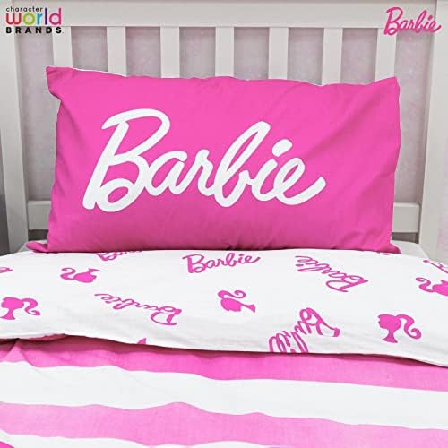 Barbie Official Single Childs Duvet Cover Set |Sweet Design Reversible 2 Sided Bedding Including Matching Pillow Case | Character World Brands Single Bed Set | Polycotton