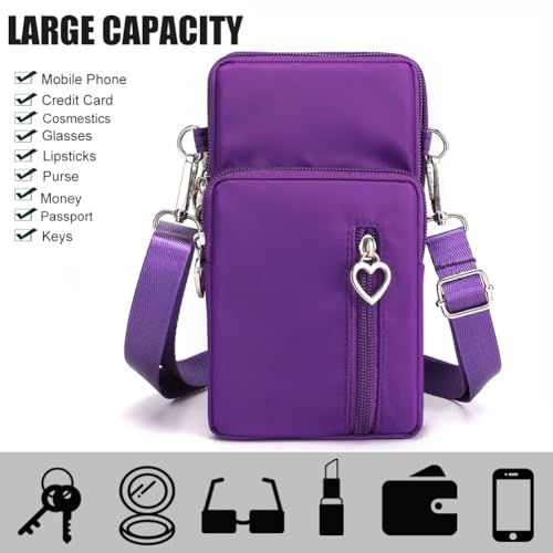 Image of JANKS Small Crossbody Bag for Women - Mini Phone Purses with Crossbody Strap and Wallet - Nylon Arm Bag
