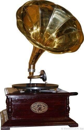 giradischi a tromba con cassette cd