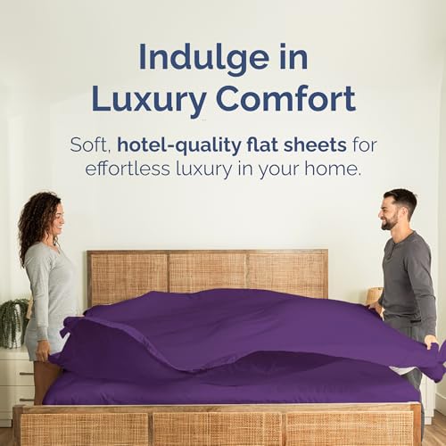 Drap plat lit simple XL violet drap de dessus microfibre respirant - 3