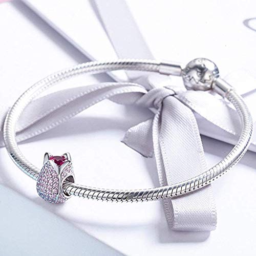 Abalorio de tulipán compatible con pulsera Pandora de plata 2