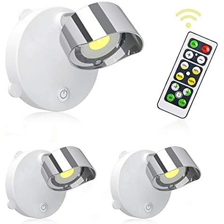 Amazon Lightess Ledライト スポットライト キッチンライト ライティング 間接照明 電池式 工事不要 リモコン付き 展示ライト ホワイト ワイヤレス 角度調節可能 回転可能 天井 室内照明 2個セット 電球色 Lightess スポットライト