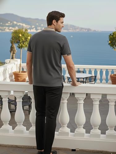 Image of VastraVibes Men's Polo T Shirt | Smart Casual Stylish Top | Slim Fit Trendy Wear | Travel Office Party | Premium Men's Fashion