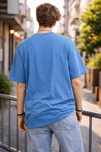 Image of London Hills Printed Cotton Blend Half Sleeve Oversized Men Round Neck Tshirts | T Shirt for Man | Tshirt | Shirts Men | Tshirt for Man | T-Shirt | Pack of 2