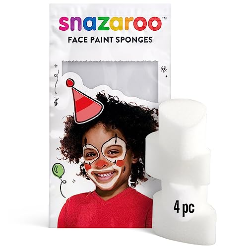 Snazaroo - Esponjas Lágrima de Alta Densidad para Pintura Facial, Aguacolor y Maquillaje - Set de 4 – Fáciles de Usar y Limpiar