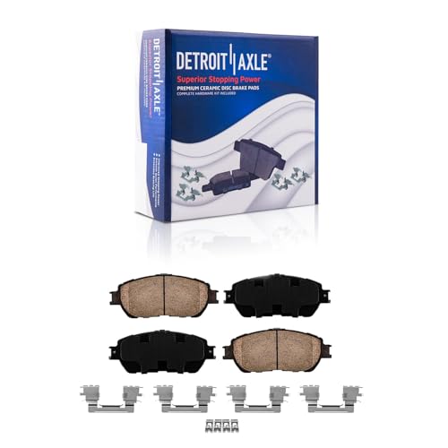 Image of Detroit Axle - Brake Kit for 2004-2010 Toyota Sienna Drilled & Slotted Brakes Rotors Ceramic Brake Pads 2004 2005 2006 2007 2008 2009 2010 Front and Rear Replacement
