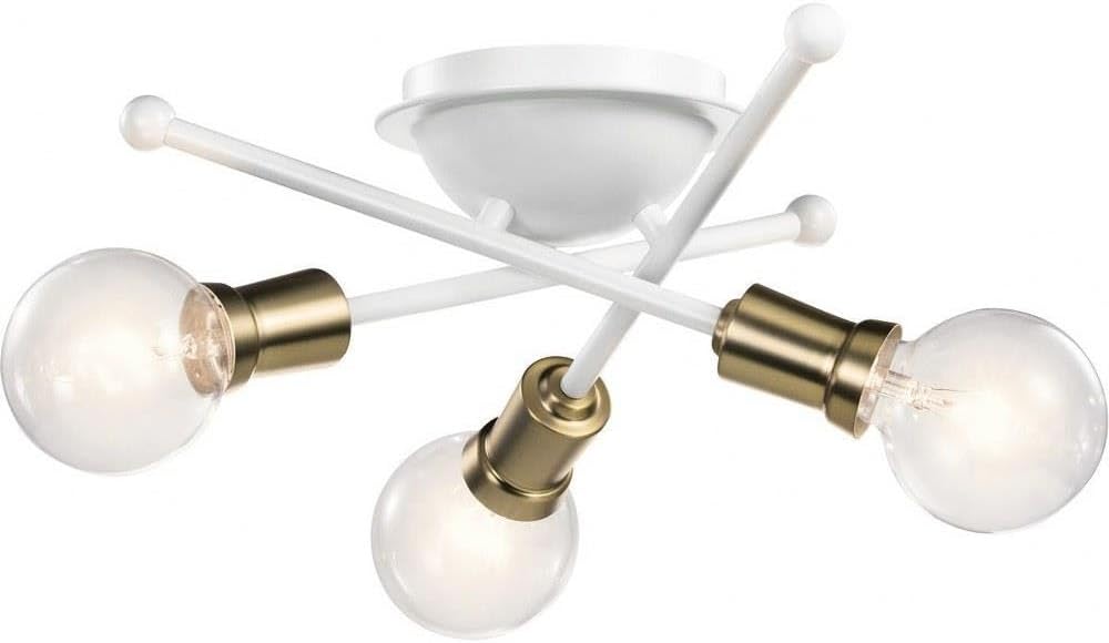 43196WH Armstrong Flush Mount, 3-Light 300 Total Watts, White