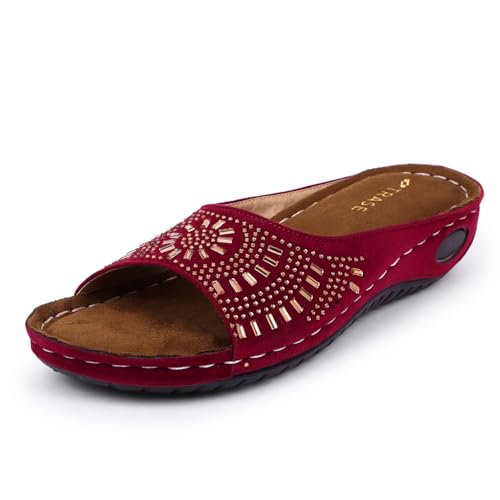 Image of TRASE Women Doctor Ortho Soft Fancy Slippers, Comfortable Sandals For Women, Lightweight Diabetic And Orthopedic Footwear, Ideal For Knee And Foot Pain Relief
