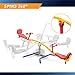 gym dandy Spinning Teeter Totter - Impact Absorbing Kids Playground Equipment - 360 Degree Rotation, Red, Yellow & Blue, 99 Inch, (TT360)