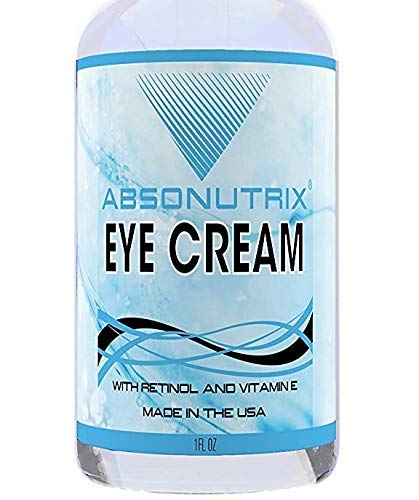 Absonutrix Anti-Aging Eye Cream, Skin Moisturizer with Retinol & Vitamin E for Wrinkles, Fine Lines, Crows Feet, Dark Circles, Bags & Puffiness, for Under & Around Eyes, Made in the USA, 1 Fl. Oz