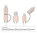 iPhone 7/6s/6/SE/5s Cable, BELUGA 3.2ft Duo 2-in-1, Lightning Cable with 8 Pin & Micro USB Connectors for iPhone 6S/SE/6/5S, iPad Air, iPod 5, Samsung, HTC, Motorola, Nokia [Gold]