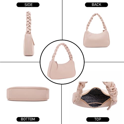 Image of Emperia Braided Top Handle Shoulder Bag For Women, Trendy Designer Small Hobo Tote Handbag