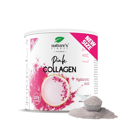 Nature's Finest by Nutrisslim Colágeno Pink Latte - Ácido Hialurónico y Biotina - Suplemento para Piel, Cabello y Uñas - Vainilla y Coco