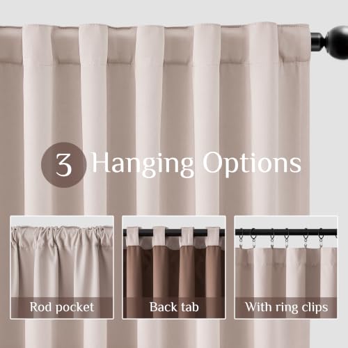 Lazzzy Full Blackout Curtains 108 Inches Long Light Pink for Living Room by Lazzzy - Used condition - Image 5