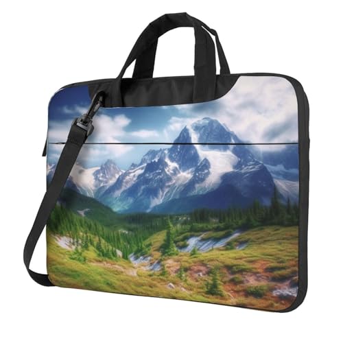 Bolso KHiry para laptop con paisaje de montaña negro miniatura 1