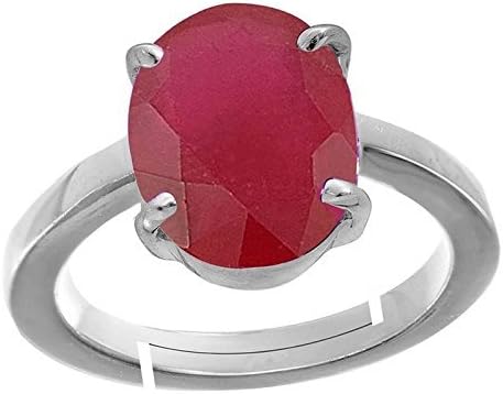 RUBY RING 6.25 Ratti / 6.00 Carat Natural Natural Ruby Ring Silver Plated Adjustable Ring Astrological Adjustable Ring for Man and Women
