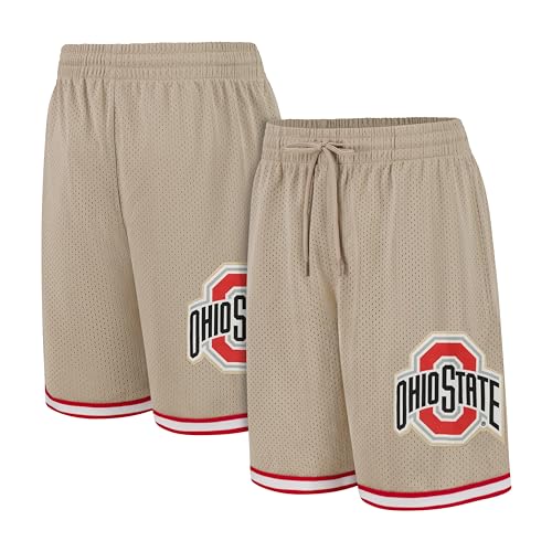 Ultra Game NCAA Official Men s Showtime Active Basketball Training Shorts - Unisex, Ohio State University, Sand, Large