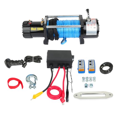 Winche eléctrico ECCPP 12000LBS 12V cuerda sintética miniatura 1