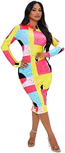 SheIn Women's Turtleneck Color Block 
