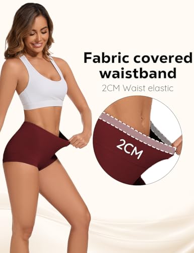 Image of ALLBASE 5 Pack Womens Cotton High Waisted Full Coverage Underwear(Regular & Plus Size)