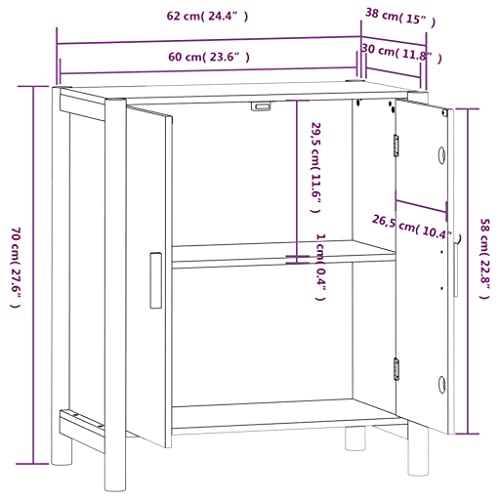 Cómoda de madera negra de 62 cm con patas para dormitorio 4