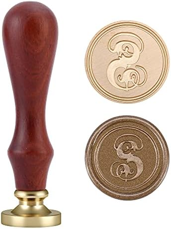 Mogokoyo Vintage Retro Alphabet Initial Wax Sealing Stamp, Wooden Handle Brass Seal Stamp Letter B
