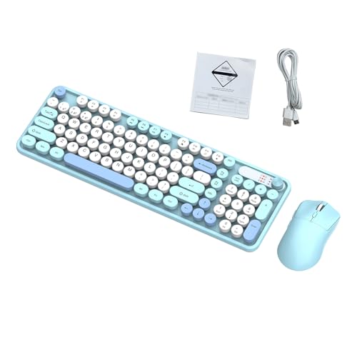 Clavier et Souris sans Fil 98 Touches Docooler Rechargeable 2.4G BT Bleu - 7