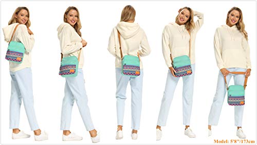 Conjunto de bolsa tiracolo e bolsa pequena Leaper para meninas e mulheres, Teal-w, Medium