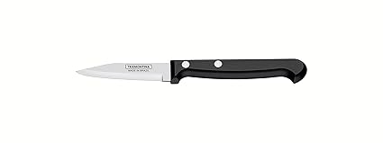 TRAMONTINA Stainless Steel Ultracorte Vegetable Knife, Non-Slip Handle Sharp Manual Sharpening for Home Kitchen (7 Cm_Black)