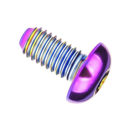 Image of Titanium Bolt M4x6 8 10 12 15 20mm Hex Head Screws for Bicycle Pack of 4 (Rainbow, M4x8mm)