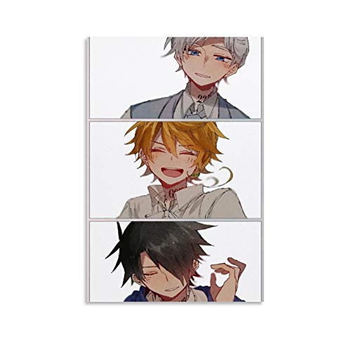 Poster décoratif sur toile représentant le dessin animé The Promised Neverland 30 x 45 cm Cover