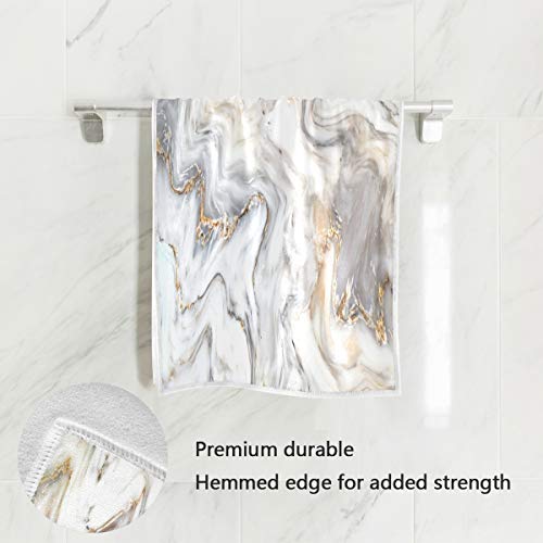 Blueangle Marble Ink Texture Print Soft Hand Towels For Bath Decorative Guest Towels Fingertip Towels For Bathroom Spa Gym,15 X 30 Inches #TOP1