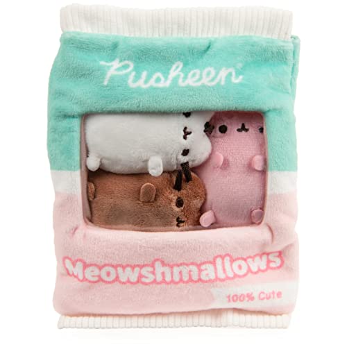 Gund Pusheen Meowshmallows Bag Of Treats With Removable Mini Plush, Stuffed Animals For Ages 8 And Up, Pink/Green, 7.5” #TOP2