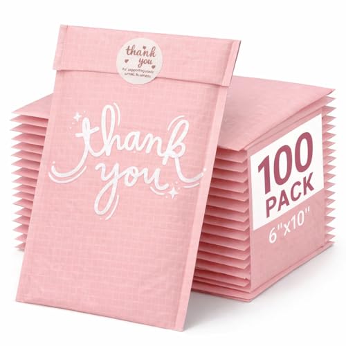 Cozymood Bubble Mailers 6x10 Inch Pink 100 Pack Waterproof Bubble Mailer by cozymood - Used condition - US$27.54