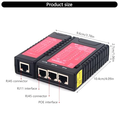 Comprobador de continuidad de red para cables LAN RJ45, RJ11, CAT6 y CAT7 con LED 6