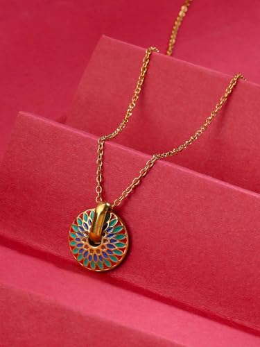 Image of Yellow Chimes Necklace for Women | Fashion Gold Plated Long Pendant Chain for Girls | Golden Charm Necklace for Women | Birthday Gift for Girls Anniversary Gift for Wife