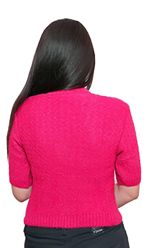 Image of Women's Hosiery Woolen Solid Half Sleeve Sweater Blouse