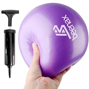 Beenax 23cm Soft Pilates Ball, Pump Included – 9 Inch Exercise, Mini Barre, Gym Ball – Yoga, Pilates, Core Training, Physical Therapy, Balance (Home, Gym, Office)
