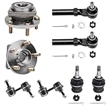 Detroit Axle - 8PC Front Wheel Bearing & Hub Assembly w/Lower Ball Joints, Sway Bars and Outer Tie Rods for 2009-13 Subaru Forester - [2008-14 Impreza WRX Sedan] - 2005-09 Legacy - [2005-09 Outback]