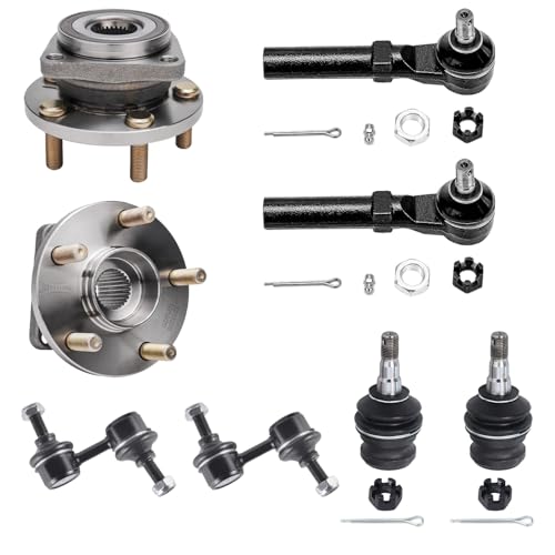 Detroit Axle - 8pc Front Wheel Bearing Hubs Kit for 2005-2009 Subaru Legacy Outback, 2 Wheel Bearing and Hubs 2 Outer Tie Rods 2 Lower Ball Joints 2 Sway Bar Links 2006 2007 2008 Replacement