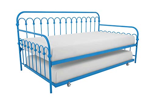 Novogratz Bright Pop Metal Daybed With Roll Out Trundle - Chic, Stylish, Space-Saving Design - Includes Sturdy Steel Slats #TOP5