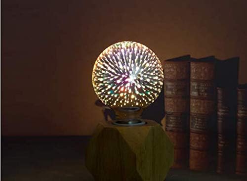 KLED LED Vintage Edison Bulb, G80 3W, Fireworks Filament Bulb 3D Colorful Lamp Bulb, 300 Lumen, 2700K (Warm White), Decorative Light Bulb, Medium Base E26, 110-120v(6 Pack) (G80)
