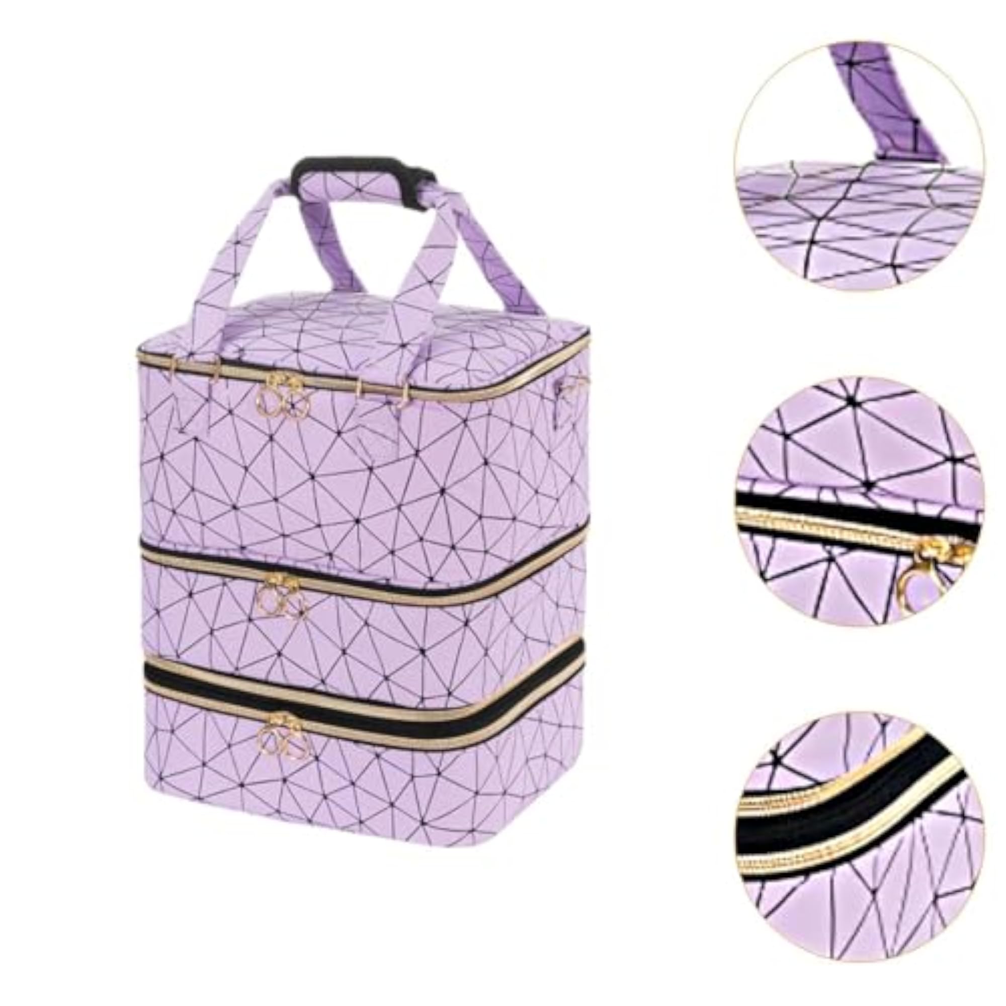 3 Layer PU Portable Nail Polish Organizer Case